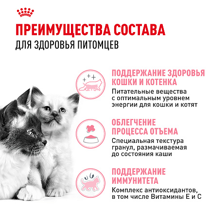 Royal Canin Mother&Babycat Корм сухой для котят в период первой фазы роста и отъема, беременных и кормящих кошек, 0,4 кг